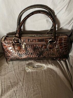 Primeware wine bag. Brown Croc-Embossed Satchel Handbag - Stylish Everyday Carry